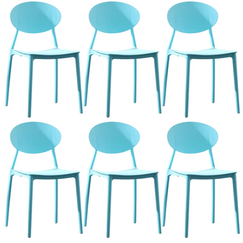 Contemporary Plastic Chair Open Back Dining Side Furniture in Matte Finish