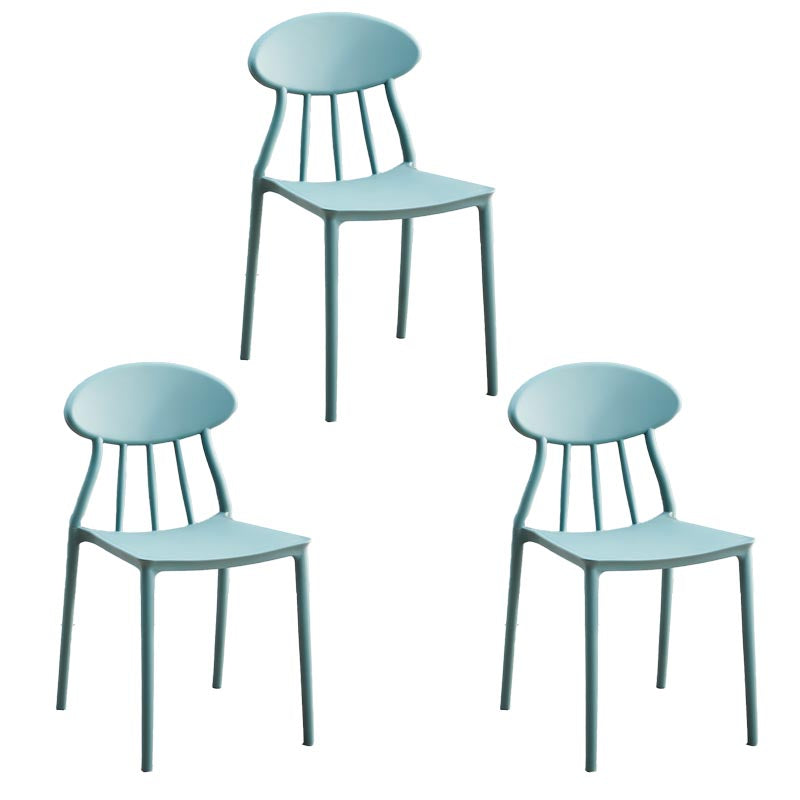 Contemporary Plastic Chair Open Back Dining Side Furniture in Matte Finish