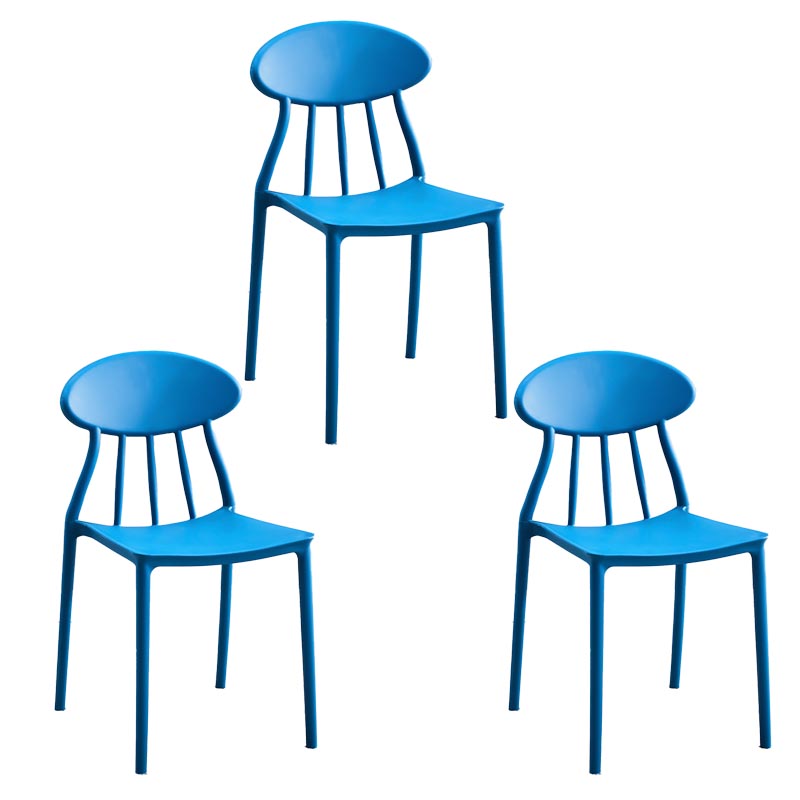 Contemporary Plastic Chair Open Back Dining Side Furniture in Matte Finish