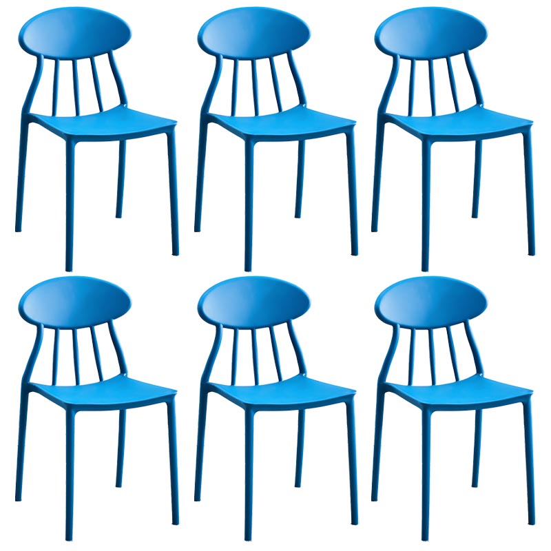 Contemporary Plastic Chair Open Back Dining Side Furniture in Matte Finish