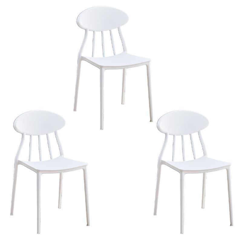 Contemporary Plastic Chair Open Back Dining Side Furniture in Matte Finish