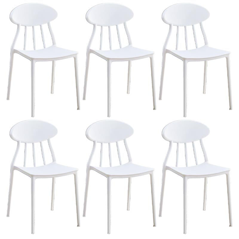 Contemporary Plastic Chair Open Back Dining Side Furniture in Matte Finish