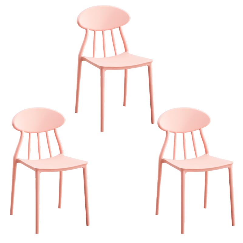 Contemporary Plastic Chair Open Back Dining Side Furniture in Matte Finish