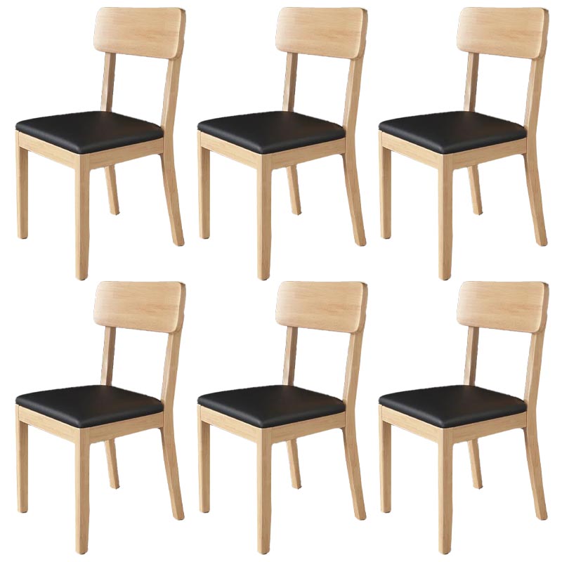 Contemporary Wood Dining Chair Open Back Dining Side Furniture in Matte Finish for Home