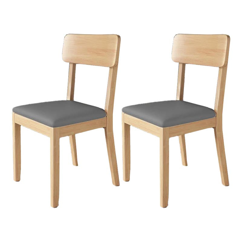 Contemporary Wood Dining Chair Open Back Dining Side Furniture in Matte Finish for Home