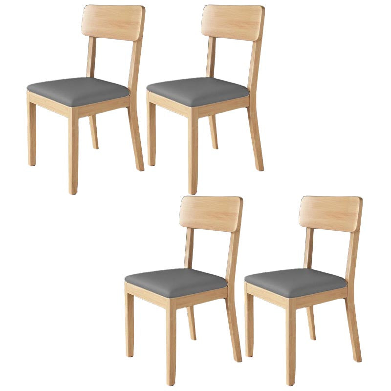 Contemporary Wood Dining Chair Open Back Dining Side Furniture in Matte Finish for Home