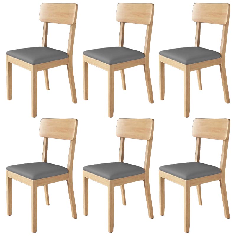 Contemporary Wood Dining Chair Open Back Dining Side Furniture in Matte Finish for Home