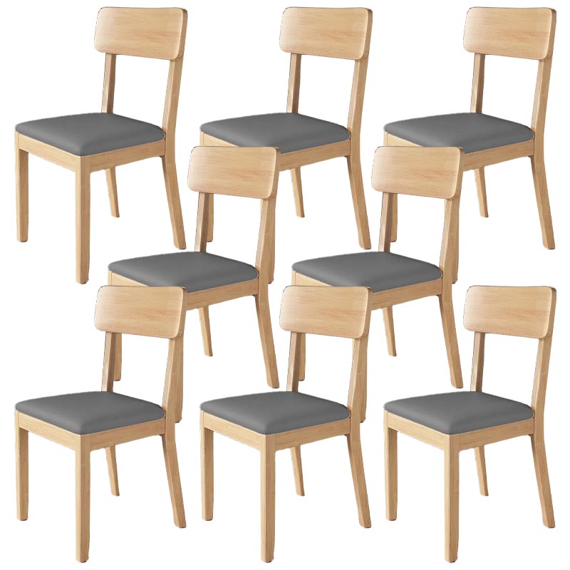 Contemporary Wood Dining Chair Open Back Dining Side Furniture in Matte Finish for Home