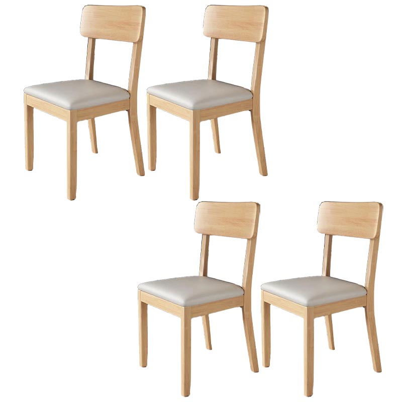 Contemporary Wood Dining Chair Open Back Dining Side Furniture in Matte Finish for Home