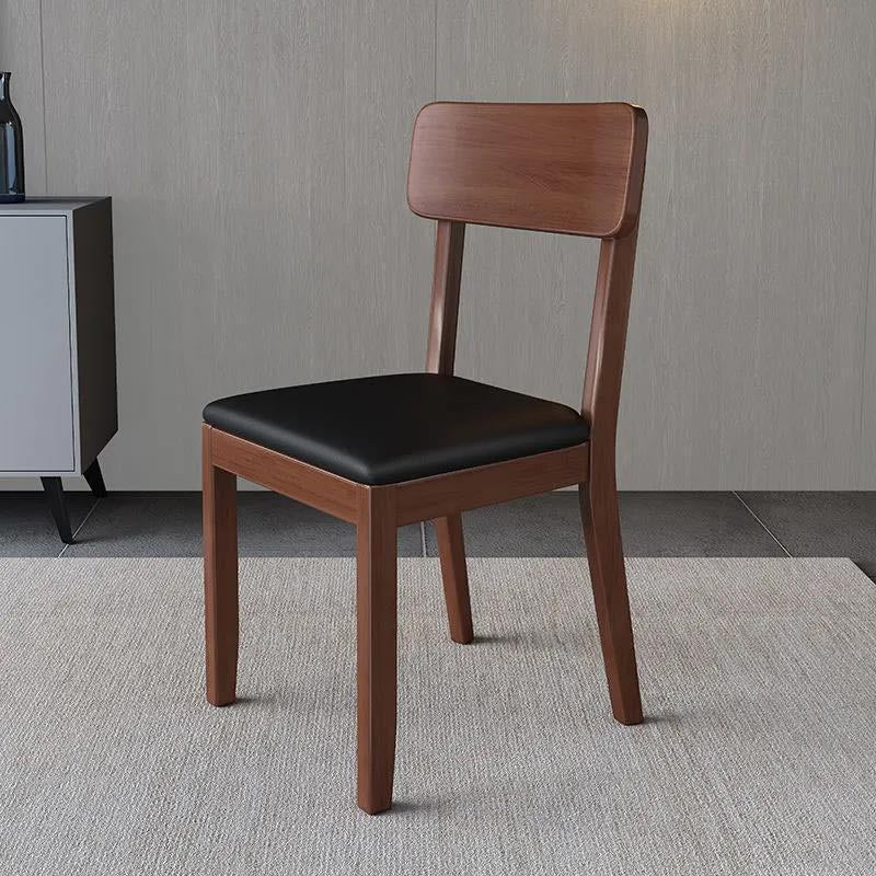 Contemporary Wood Dining Chair Open Back Dining Side Furniture in Matte Finish for Home