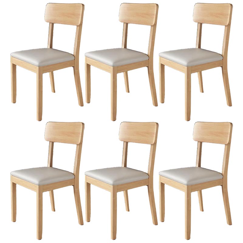 Contemporary Wood Dining Chair Open Back Dining Side Furniture in Matte Finish for Home