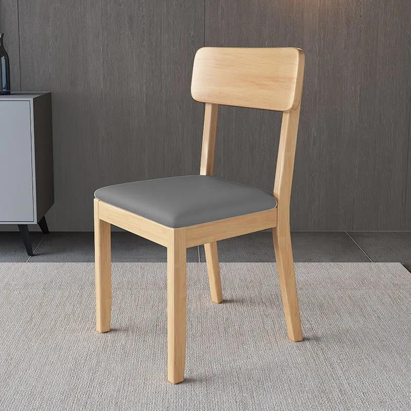 Contemporary Wood Dining Chair Open Back Dining Side Furniture in Matte Finish for Home