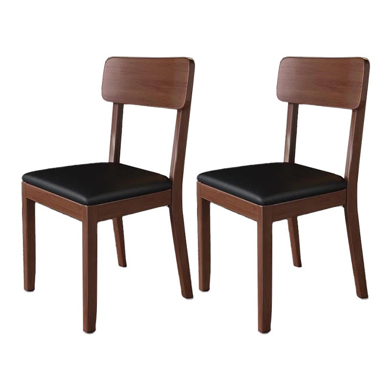 Contemporary Wood Dining Chair Open Back Dining Side Furniture in Matte Finish for Home