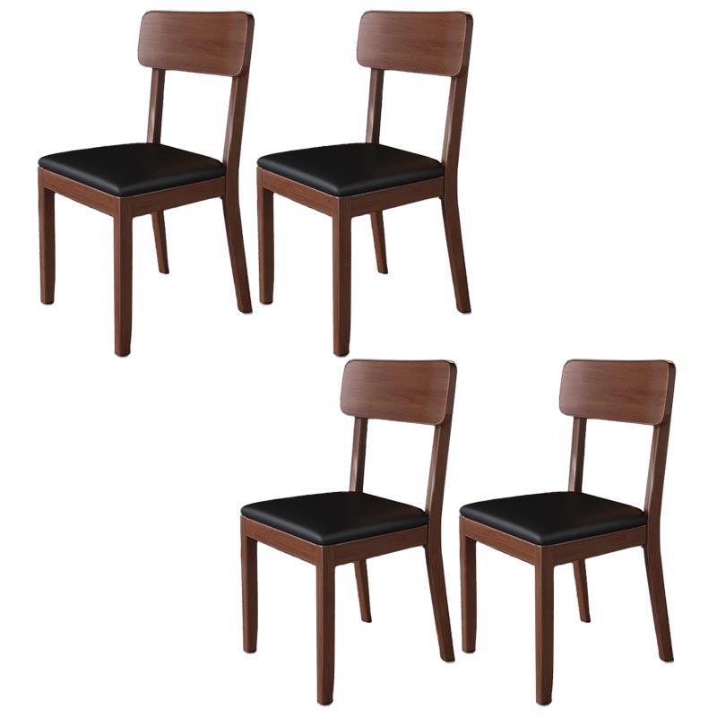 Contemporary Wood Dining Chair Open Back Dining Side Furniture in Matte Finish for Home