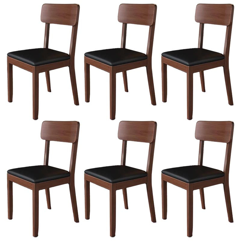 Contemporary Wood Dining Chair Open Back Dining Side Furniture in Matte Finish for Home