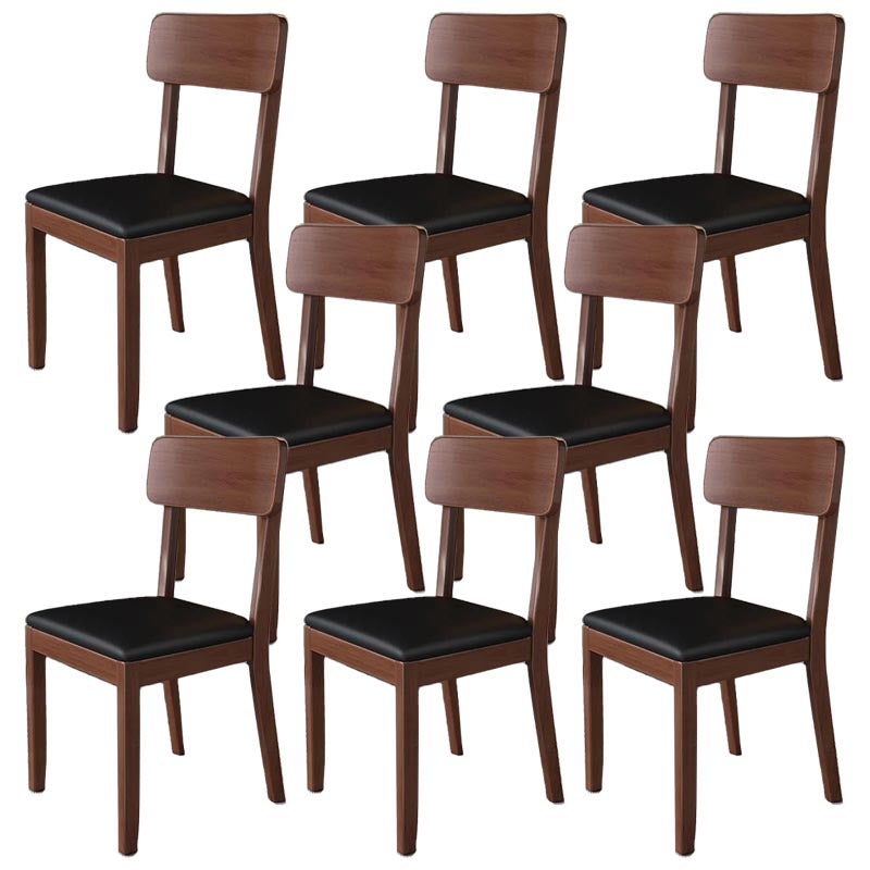 Contemporary Wood Dining Chair Open Back Dining Side Furniture in Matte Finish for Home