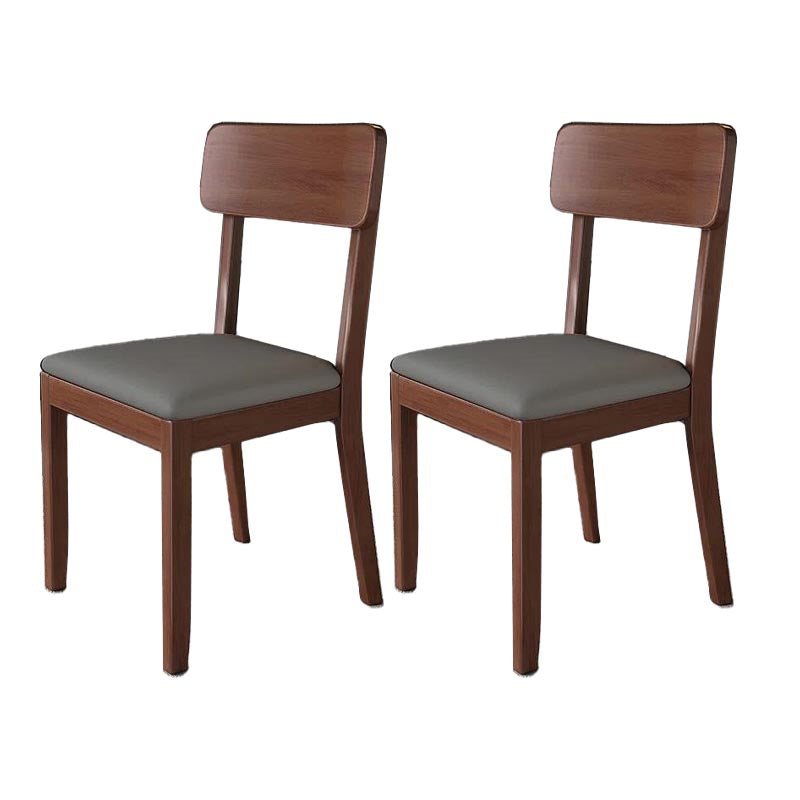 Contemporary Wood Dining Chair Open Back Dining Side Furniture in Matte Finish for Home