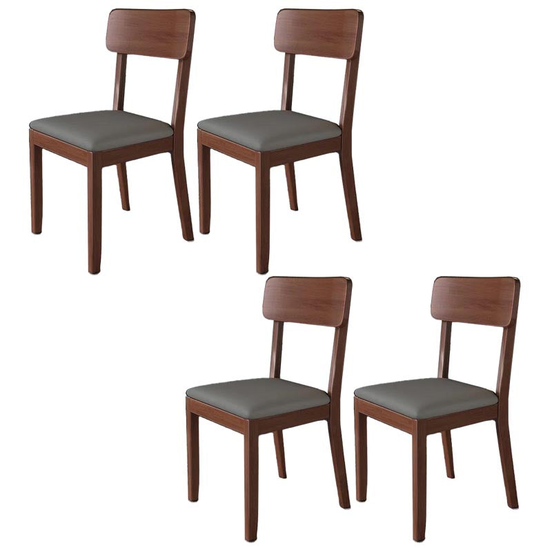 Contemporary Wood Dining Chair Open Back Dining Side Furniture in Matte Finish for Home