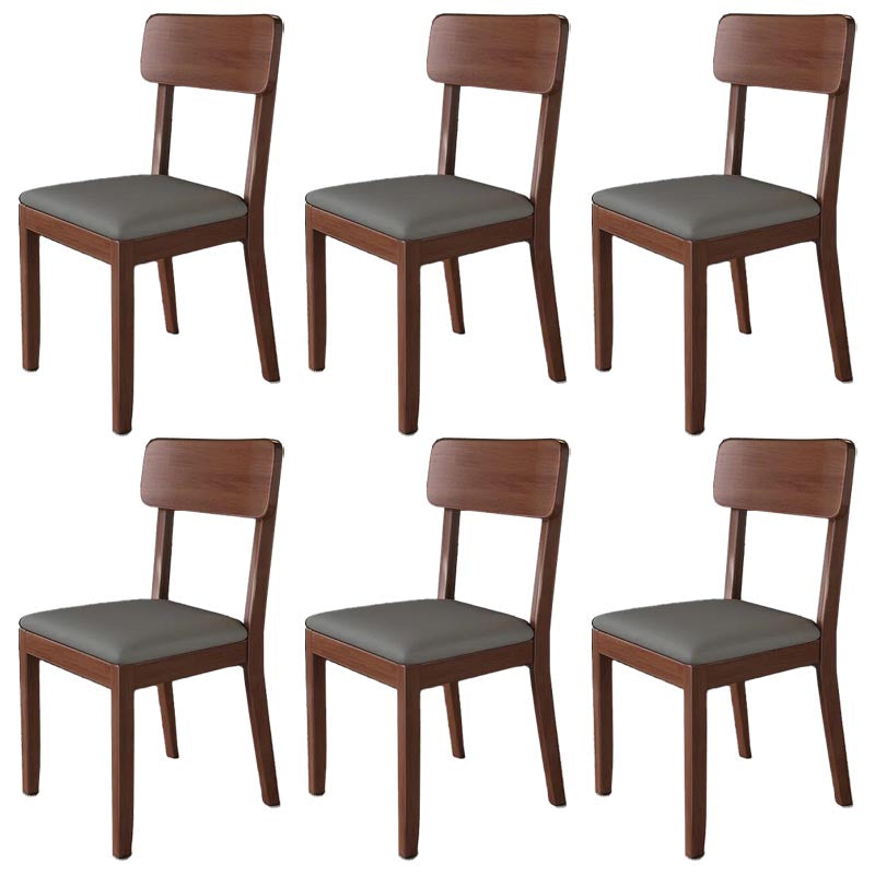 Contemporary Wood Dining Chair Open Back Dining Side Furniture in Matte Finish for Home