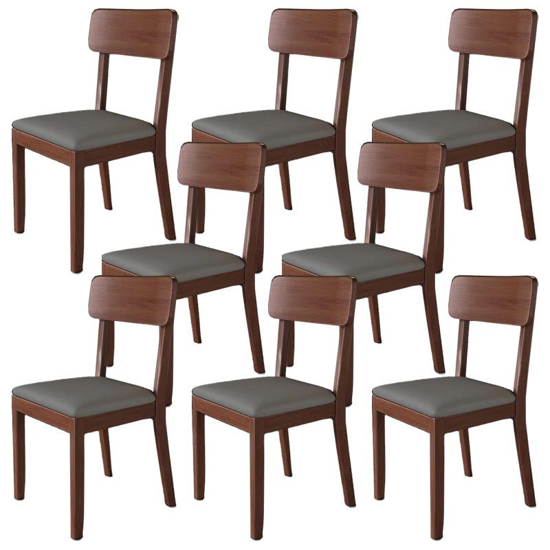 Contemporary Wood Dining Chair Open Back Dining Side Furniture in Matte Finish for Home