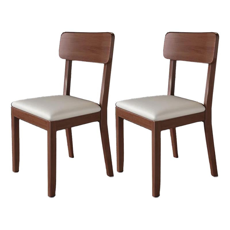 Contemporary Wood Dining Chair Open Back Dining Side Furniture in Matte Finish for Home