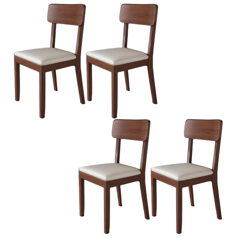 Contemporary Wood Dining Chair Open Back Dining Side Furniture in Matte Finish for Home