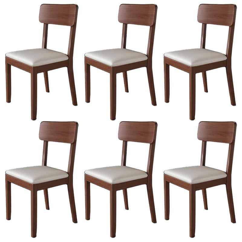 Contemporary Wood Dining Chair Open Back Dining Side Furniture in Matte Finish for Home