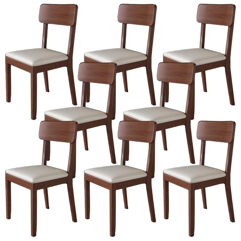 Contemporary Wood Dining Chair Open Back Dining Side Furniture in Matte Finish for Home