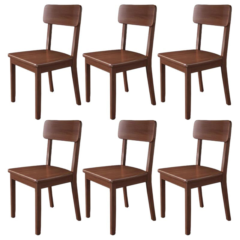 Contemporary Wood Dining Chair Open Back Dining Side Furniture in Matte Finish for Home