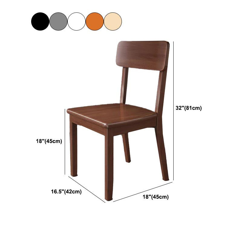 Contemporary Wood Dining Chair Open Back Dining Side Furniture in Matte Finish for Home