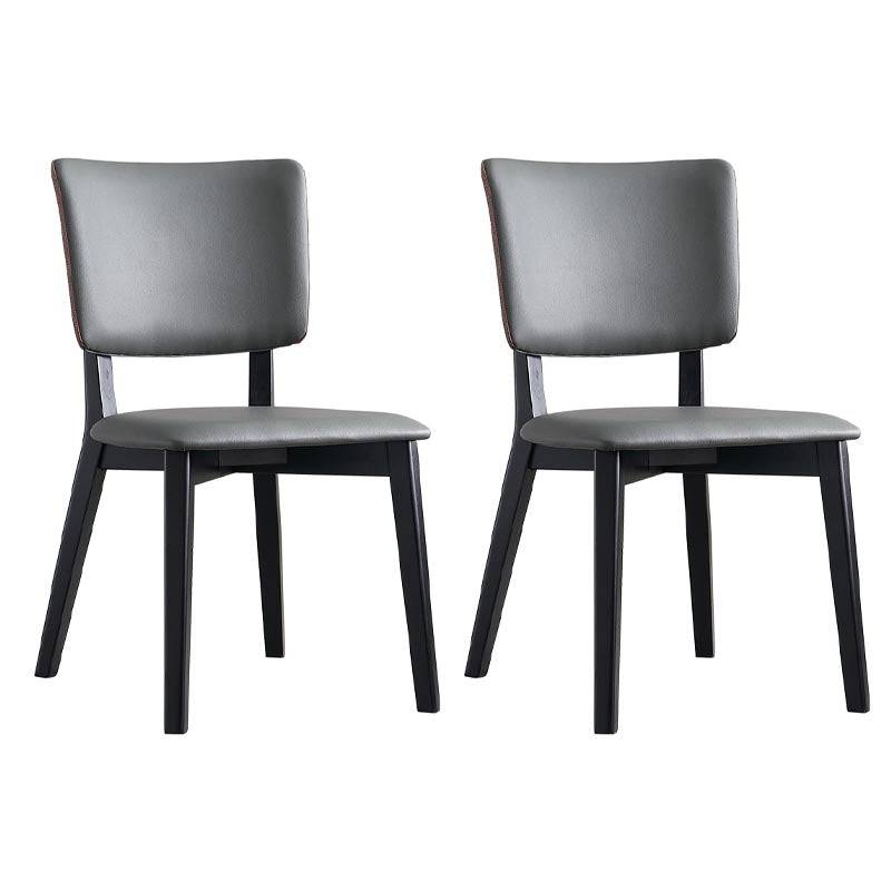 Contemporary Faux Leather Dining Chair Open Back Dining Side Furniture in Matte Finish