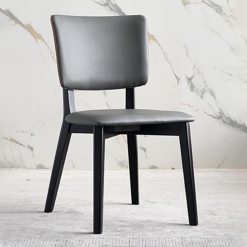 Contemporary Faux Leather Dining Chair Open Back Dining Side Furniture in Matte Finish