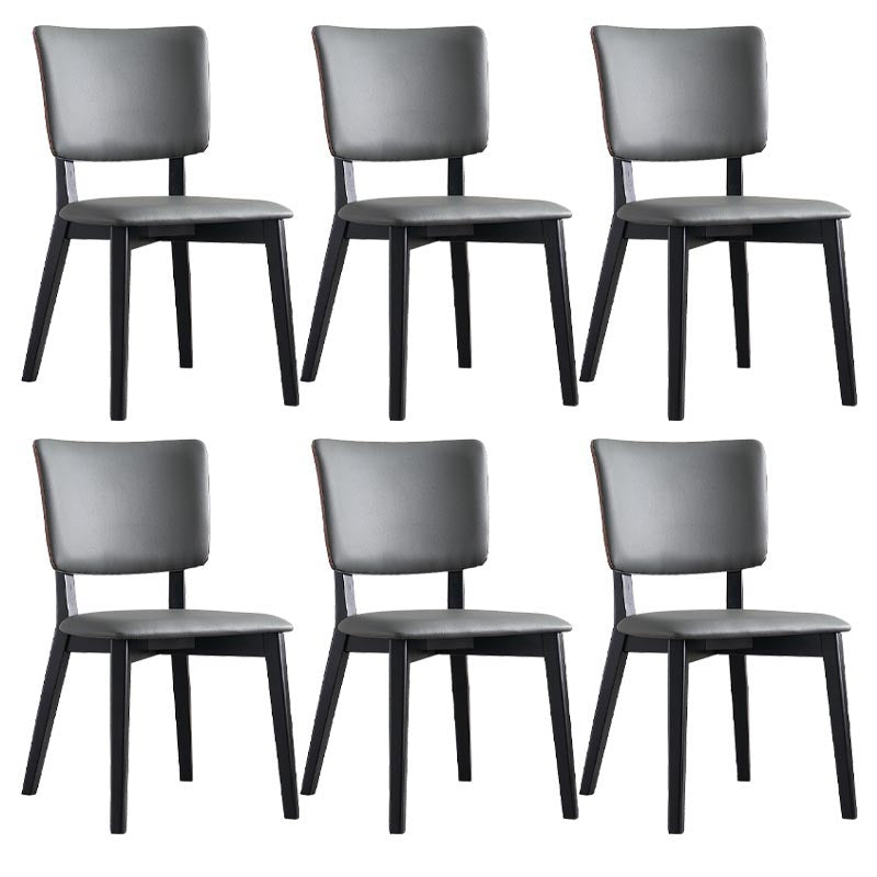 Contemporary Faux Leather Dining Chair Open Back Dining Side Furniture in Matte Finish