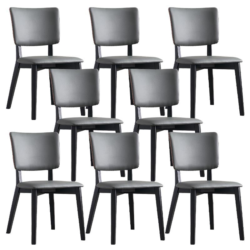 Contemporary Faux Leather Dining Chair Open Back Dining Side Furniture in Matte Finish