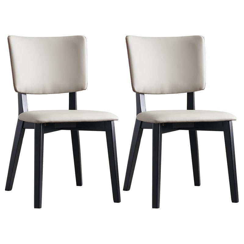 Contemporary Faux Leather Dining Chair Open Back Dining Side Furniture in Matte Finish