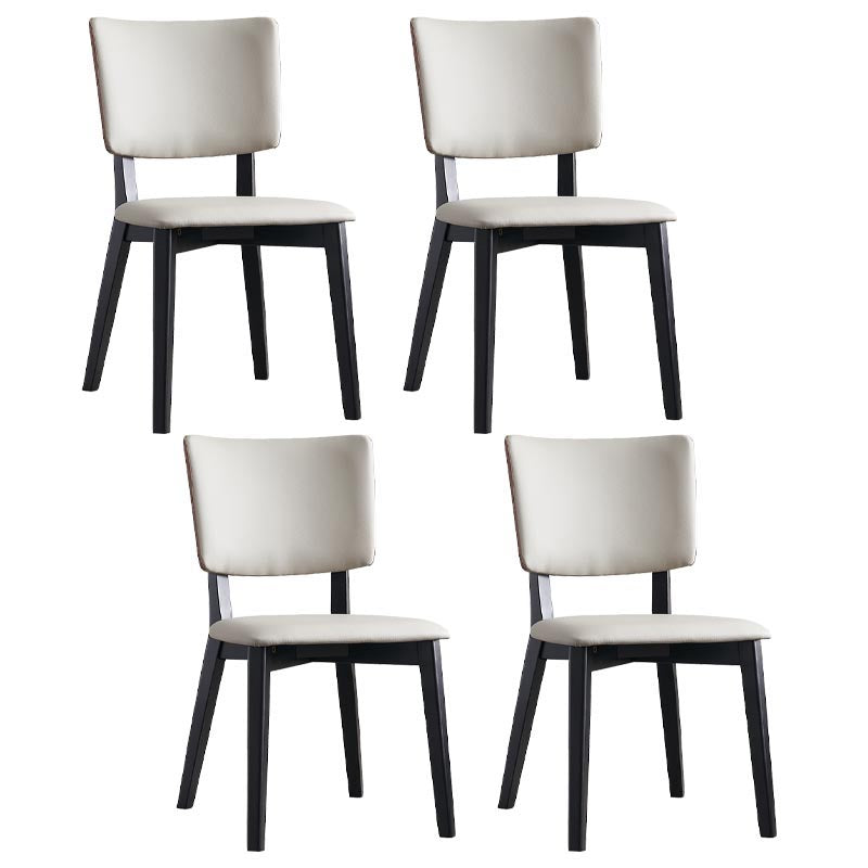 Contemporary Faux Leather Dining Chair Open Back Dining Side Furniture in Matte Finish