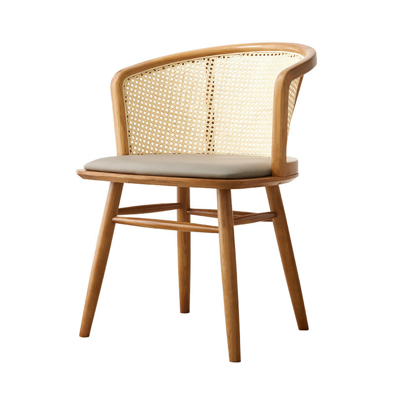 Traditional Solid Wood Side Chair Rattan Windsor Back Side Chair