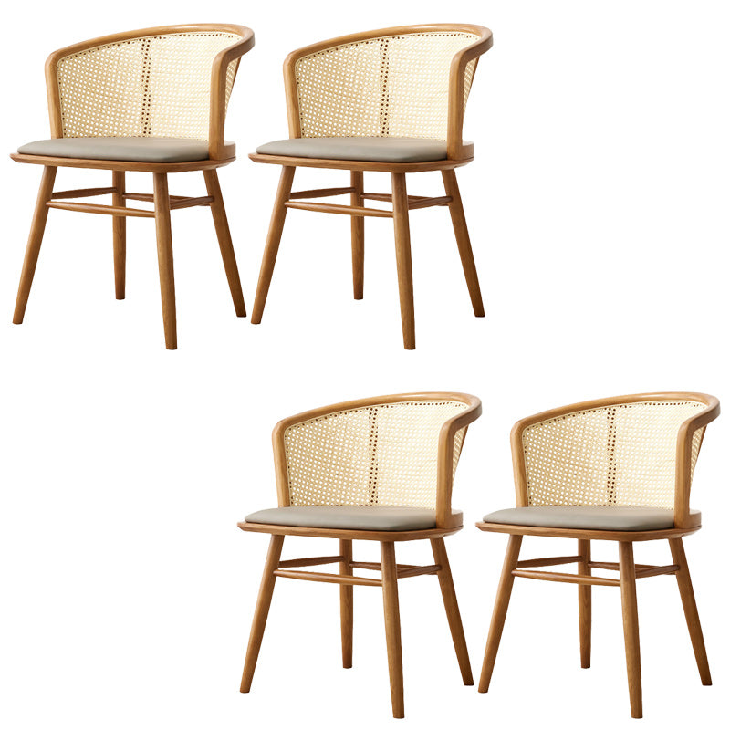 Traditional Solid Wood Side Chair Rattan Windsor Back Side Chair