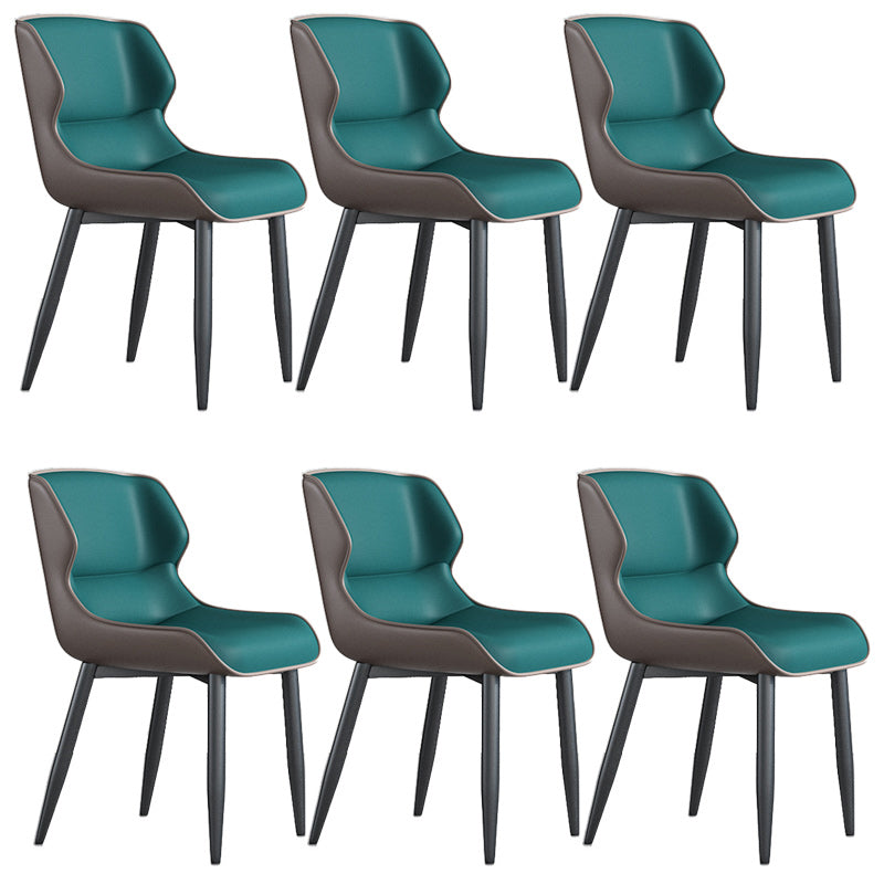 Modern Wingback Side Chair Faux Leather Upholstered Side Chair