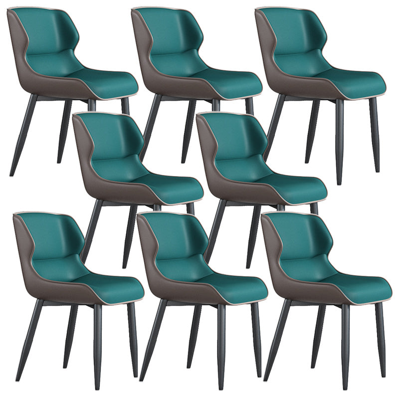 Modern Wingback Side Chair Faux Leather Upholstered Side Chair