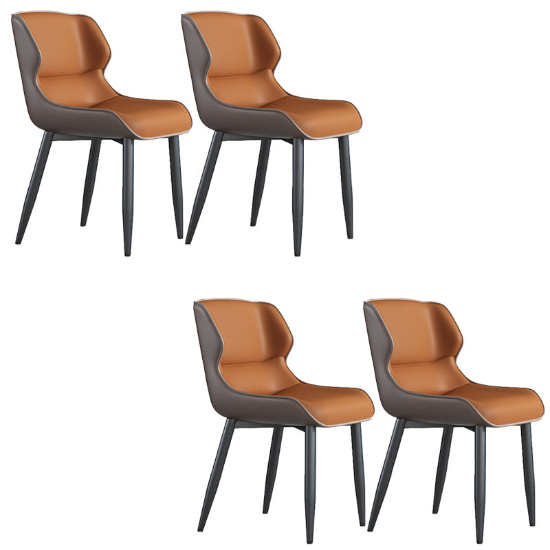 Modern Wingback Side Chair Faux Leather Upholstered Side Chair