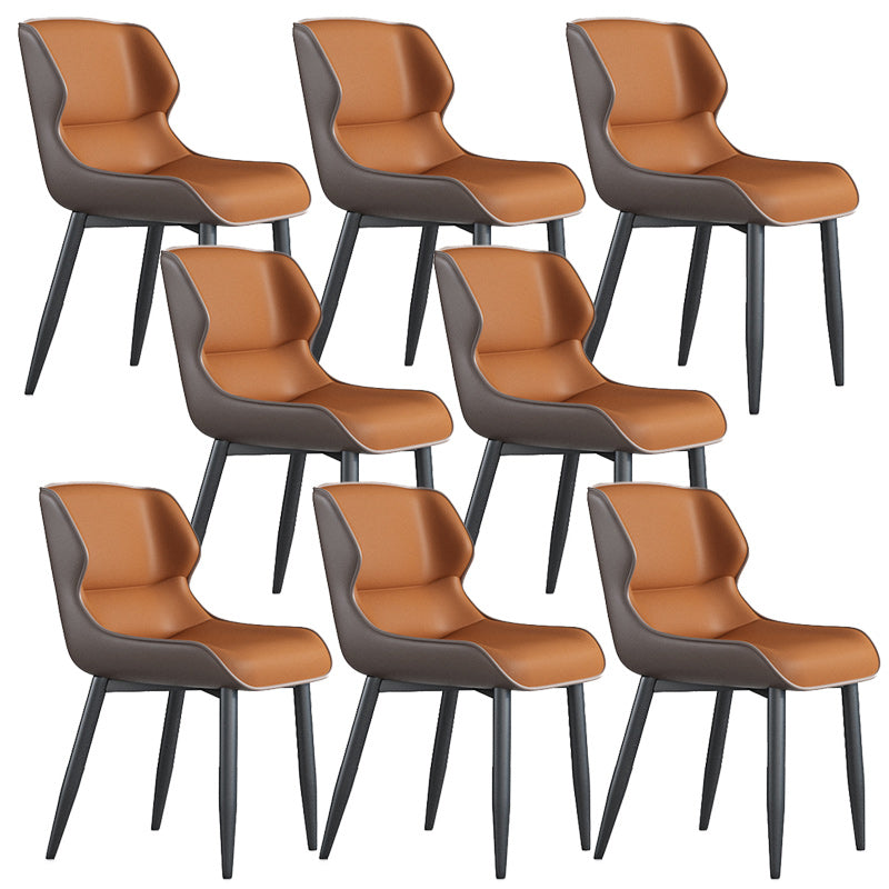 Modern Wingback Side Chair Faux Leather Upholstered Side Chair