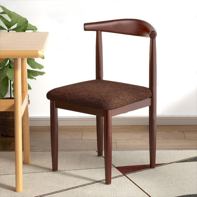 Contemporary Linen Dining Chair Open Back Dining Side Furniture in Matte Finish for Indoor