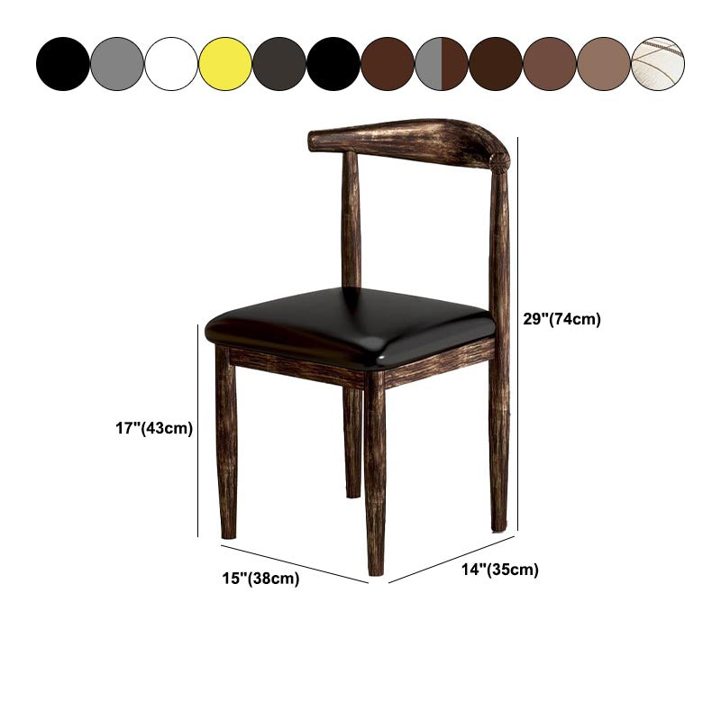 Contemporary Linen Dining Chair Open Back Dining Side Furniture in Matte Finish for Indoor