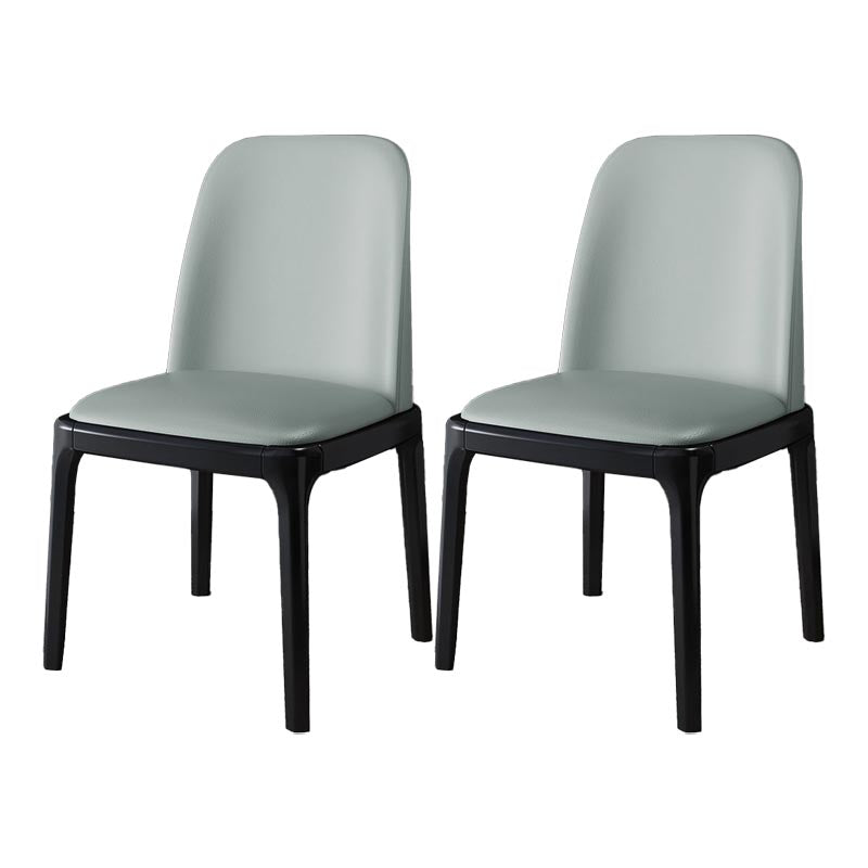 Glam Leather Dining Chair Parsons Chair in Matte Finish for Home