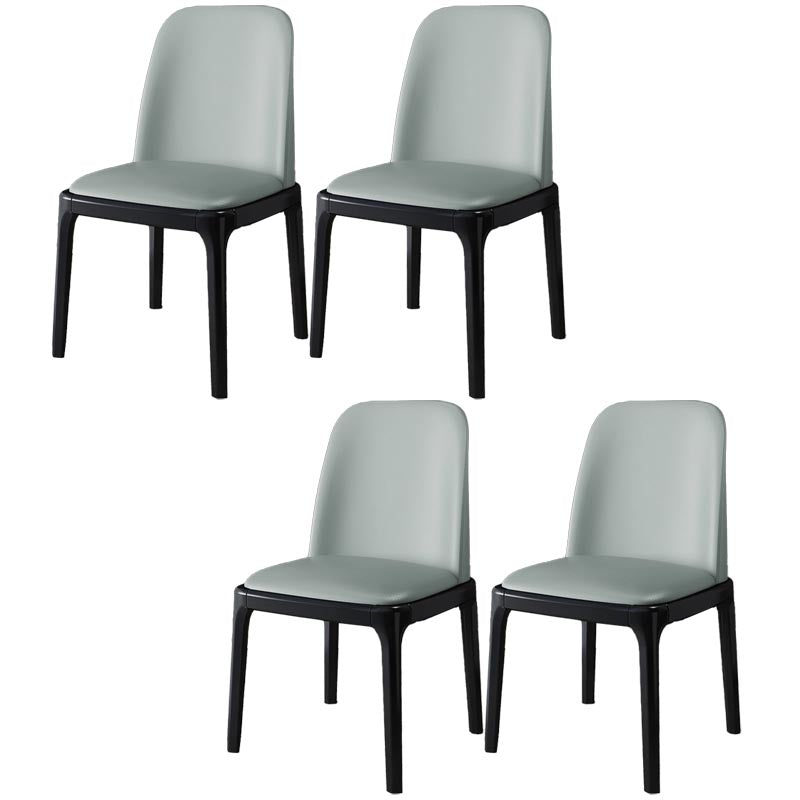 Glam Leather Dining Chair Parsons Chair in Matte Finish for Home