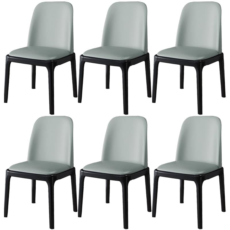 Glam Leather Dining Chair Parsons Chair in Matte Finish for Home