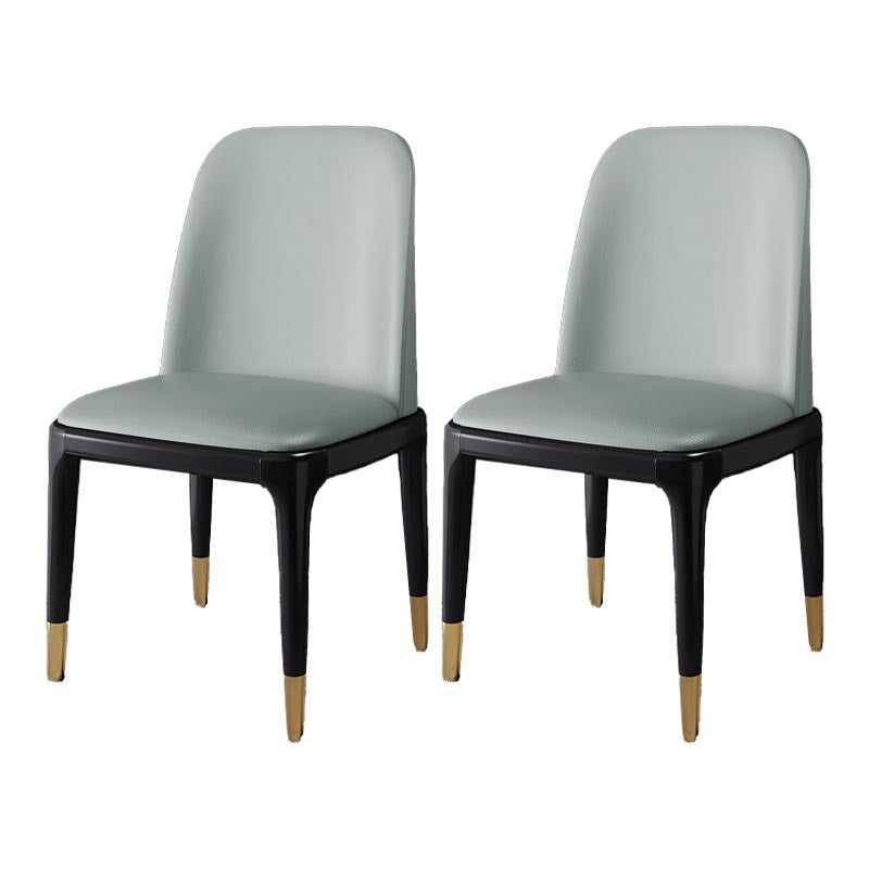 Glam Leather Dining Chair Parsons Chair in Matte Finish for Home