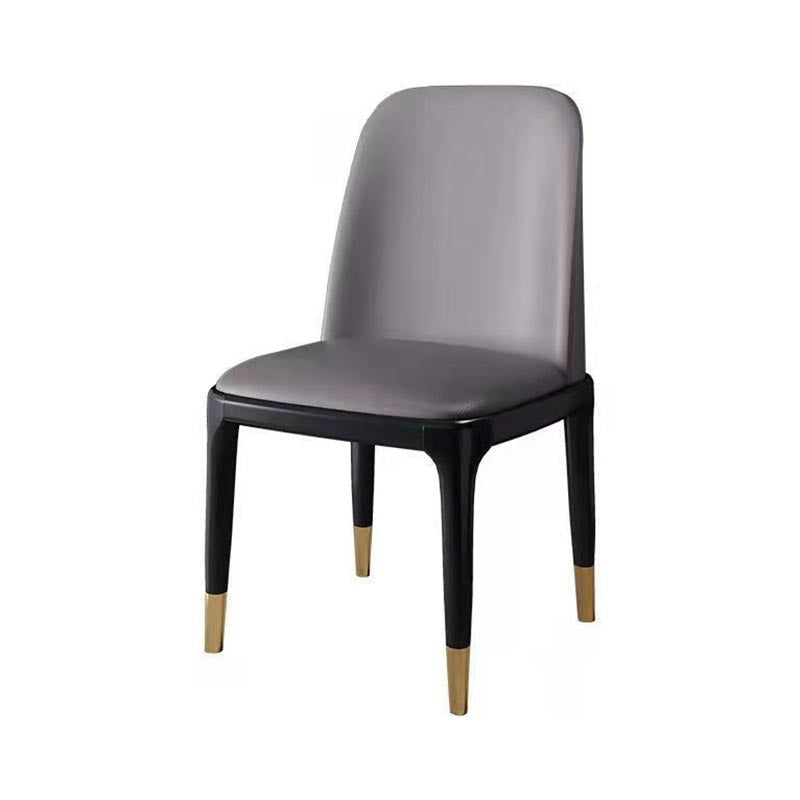 Glam Leather Dining Chair Parsons Chair in Matte Finish for Home