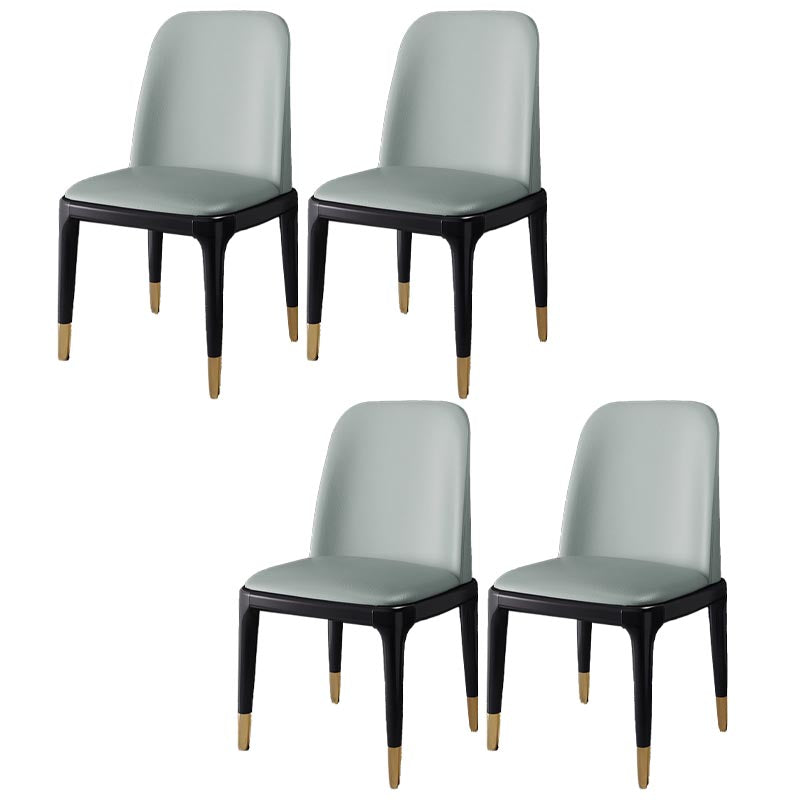 Glam Leather Dining Chair Parsons Chair in Matte Finish for Home